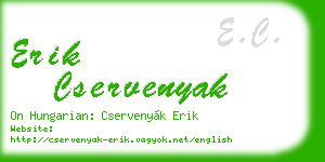 erik cservenyak business card